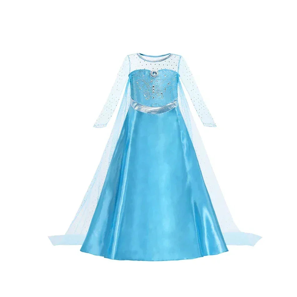 Girls Elsa Anna Dress Children Princess Carnival Dress Kids Jasmine Rapunzel Pageant Flower Disguise Cosplay Christmas Costume