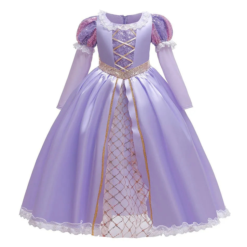 Girls Little Mermaid Aurora Costume Children Ariel Sleeping Beauty Dress Kids Peach Wedding Pink Fantasy Princess Disguise