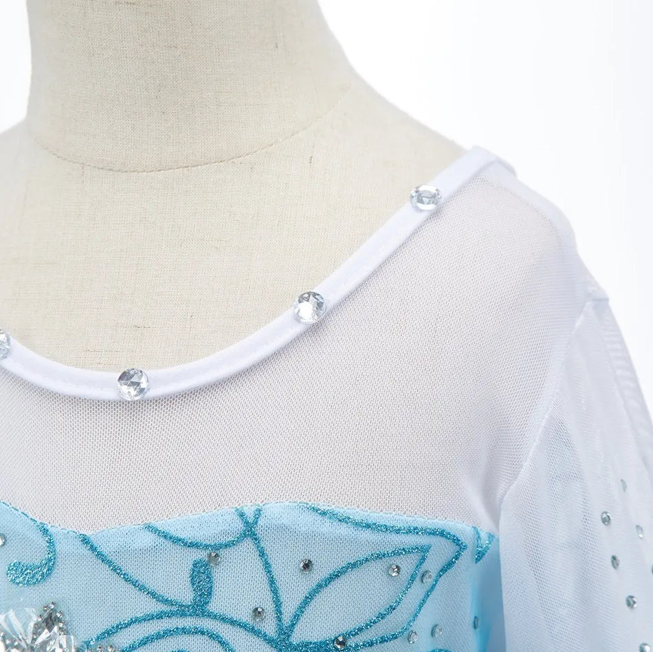 3 4 5 6 7 8 9 10 Years Children Princess Dress Kids Elsa Cosplay Dress Up Little Girls Summer Costume Halloween Party Clothing