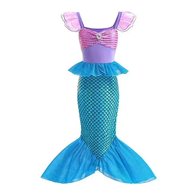 Girls Elsa Anna Dress Children Princess Carnival Dress Kids Jasmine Rapunzel Pageant Flower Disguise Cosplay Christmas Costume
