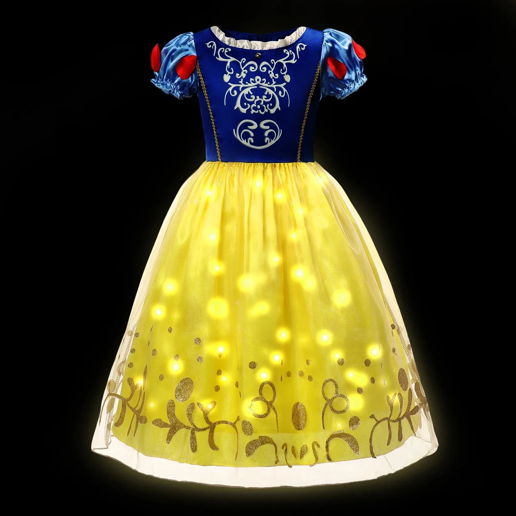 2025 Evening Party Girls LED Lights Elsa Anna Kids Princess Dress Coslplay Halloween Luminous Prom Gowns