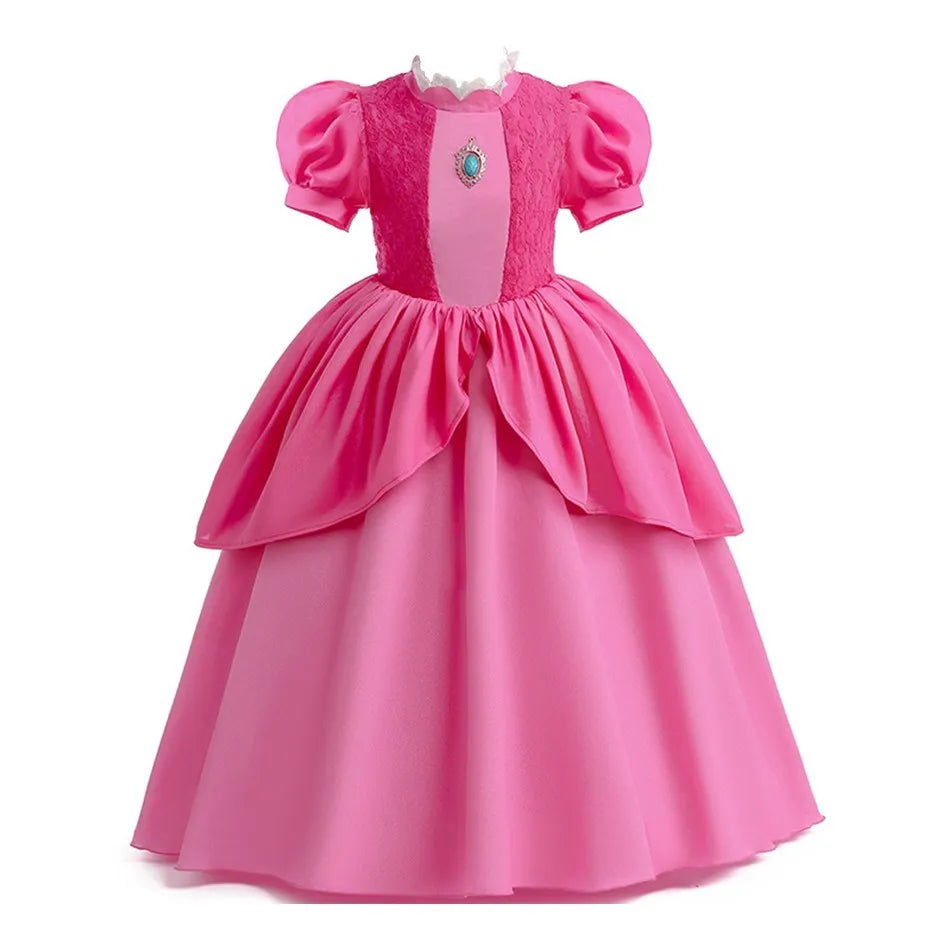 Girls Little Mermaid Aurora Costume Children Ariel Sleeping Beauty Dress Kids Peach Wedding Pink Fantasy Princess Disguise