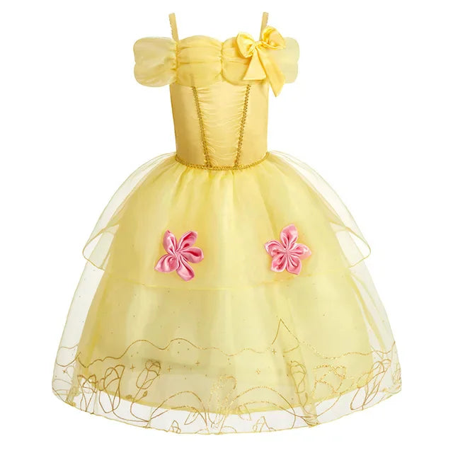 Girls Elsa Anna Dress Children Princess Carnival Dress Kids Jasmine Rapunzel Pageant Flower Disguise Cosplay Christmas Costume