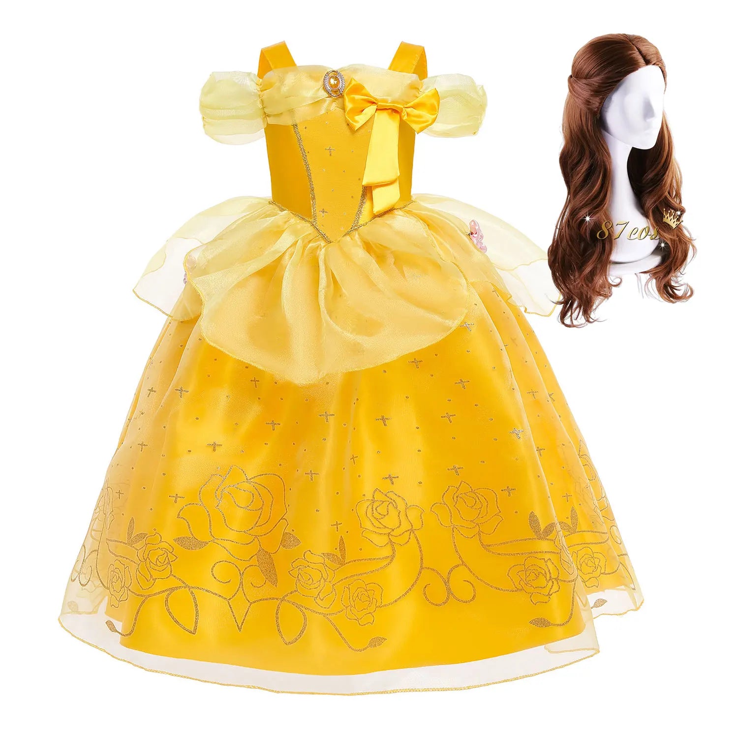 2026 Kid England Style Belle Deluxe Princess Costume Carnival Apparel Birthday Party Carnival Beauty and Beast Cosplay Dress