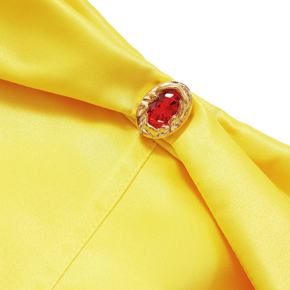 Yellow Princess Dress Halloween Cosplay Costumes Beauty and The Beast Kid Dress For 2-10Y Girls Birthday Party Children Clothing