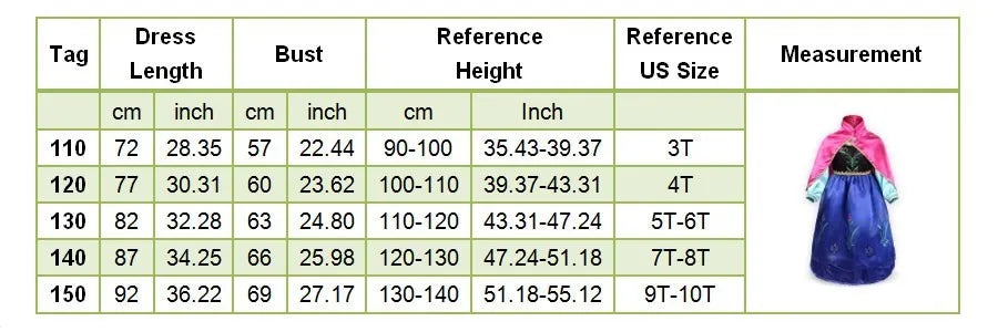 Girl Anna Elsa Dress Kids Halloween Cosplay Costume Children Princess Dresses Carnival Birthday Elegant Party Clothes 3-10 Years