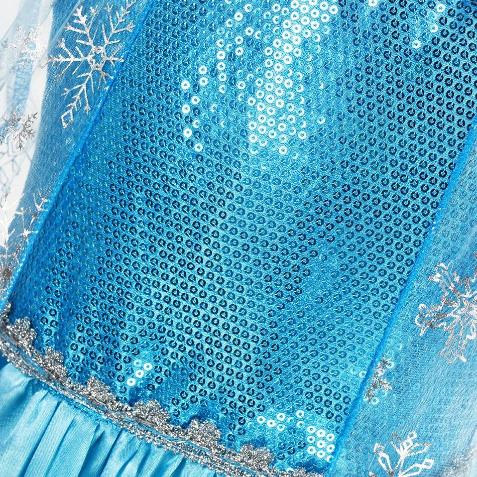 Girls Snow Queen Elsa Kids Costumes for Girl 2025 Carnival Party Prom Gown Robe-Playing Children Clothing Toddler Princess Dress
