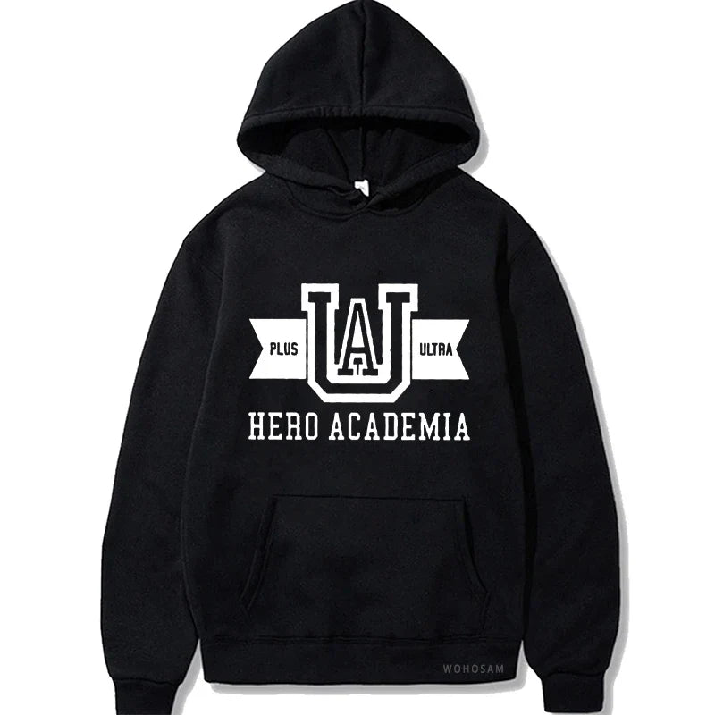 Harajuku Anime Manga UA My Hero Academia Logo Hoodies Sweatshirt Men Long Sleeve Streetwear Women Patchwork Winter Sweatshirts