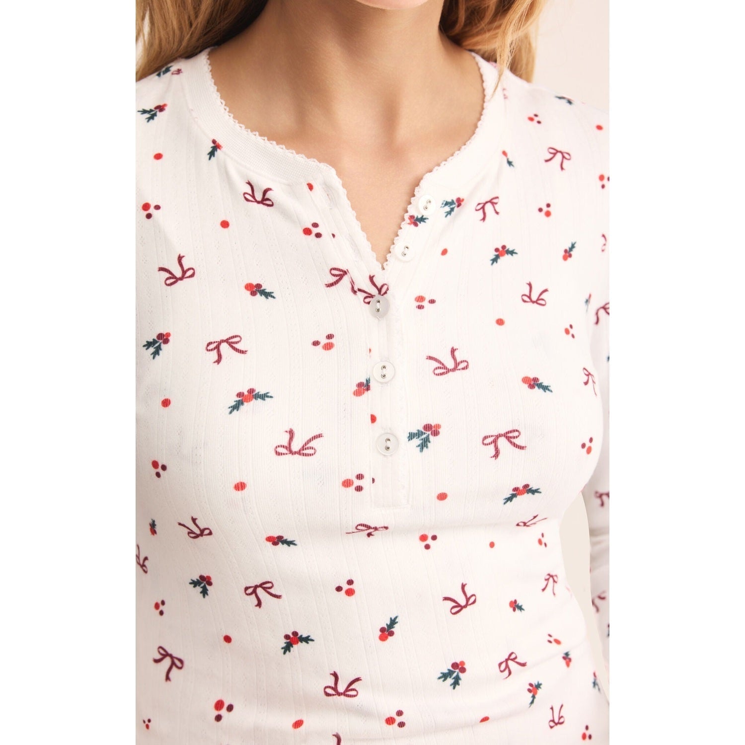 Women's Holly Long Sleeve Pointelle Top